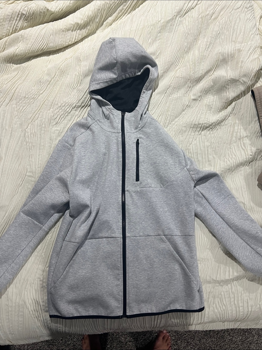 DSG Light Gray Performance Hooded Jacket with Black Trim